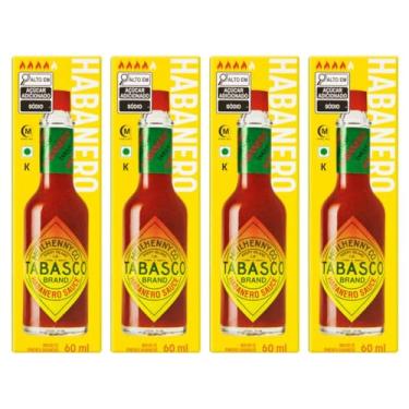 Imagem de Kit 4 Molho Pimenta Tabasco Habanero 60 Ml Chili