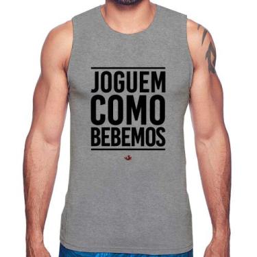 Imagem de Regata Joguem como bebemos - Foca na Moda, Cinza, M