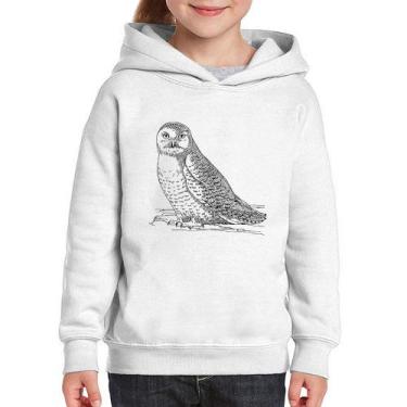 Imagem de Moletom Infantil Coruja Traços - Foca na Moda, Branco, 10