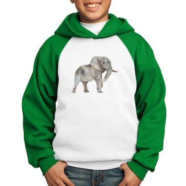 Imagem de Moletom Infantil Elefante - Foca na Moda, Branco, Verde, 12