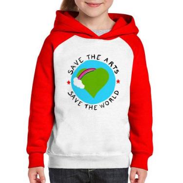 Imagem de Moletom Infantil Save The Arts Save The World - Foca na Moda, Branco, 