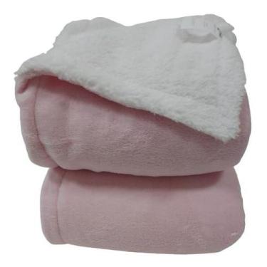 Imagem de Cobertor Luxo Bebê Menina Dupla Face Sherpa / Fleece Inverno - Zafielo