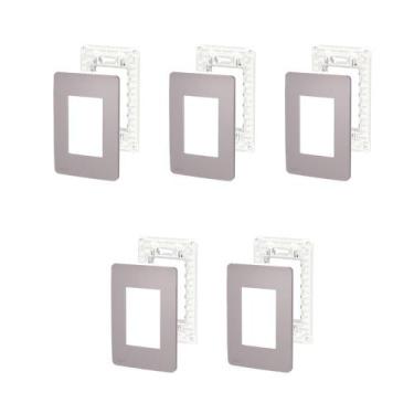 Imagem de Kit 5 Placas 4X2 3 Mód S730103224 Axis Grey Orion Schneider