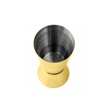 Imagem de Dosador Duplo Dourado em Aço Inox10,5x9x13,5cm - Bisou Papier