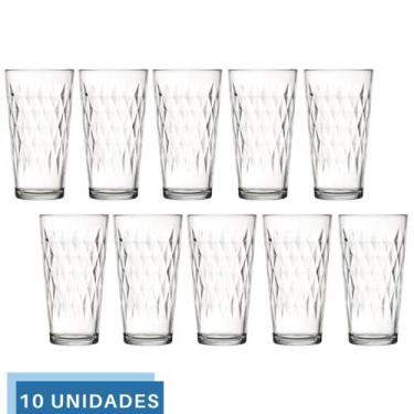 Imagem de Jogo 10 copo 350ml Vidro Vitrage Suco Agua Transparente Nadir - NADIR 