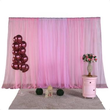 Imagem de Cortina Voil Decoração Festa Aniversário Casamento 3MX2,50M - Serena D