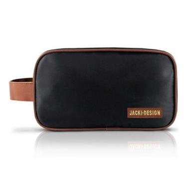 Imagem de Necessaire com Alça Lateral Masculino Jacki Design Preto Marrom