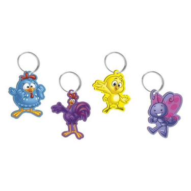 Imagem de Chaveiro MDF Galinha Pintadinha - 1 Pacote 4 Peças - Festcolor - Rizzo