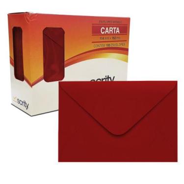 Imagem de Envelope Carta Scrity 80g 114x162mm C/100, Vinho