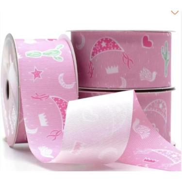 Imagem de Fita Gorgurão Cor 286 Nordestina Rosa 38 mm 10 Mts Fitas Progresso - I