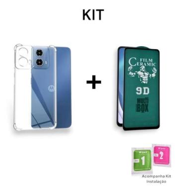 Imagem de Película Cerâmica 9D + Capa Capinha Anti Impacto Para Moto G24 - LXL