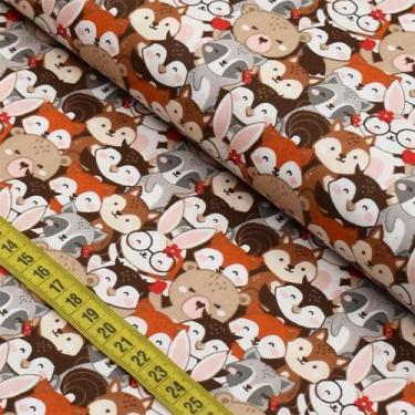 Imagem de Tecido Estampado para Patchwork - Floresta : Multidão De Animais (0,50