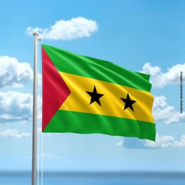Imagem de Bandeira de São Tomé 80cmx140cm Tecido Oxford 100% Poliéster - PRESENT