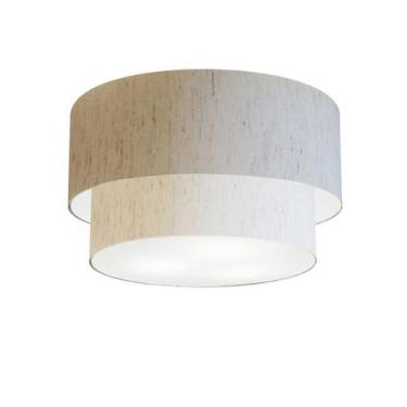Imagem de Plafon Duplo Cilíndrico Vivare Md-3045 Cúpula em Tecido 40x35cm - Bivo
