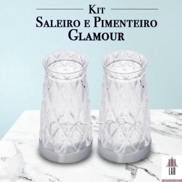Imagem de Kit Saleiro e Pimenteiro Glamour Linha Crsital Acrilico - 2 pç - PLASU