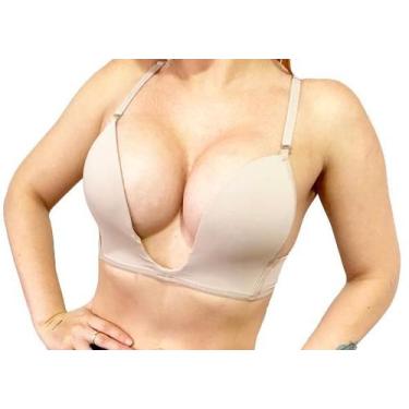 Imagem de Sutiã Decote U Profundo Push Up Efeito Magico Levanta Efeito Silicone 