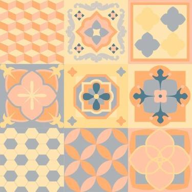 Imagem de Papel De Parede Adesivo Lavável Banheiro Azulejo Português Cozinha Gar