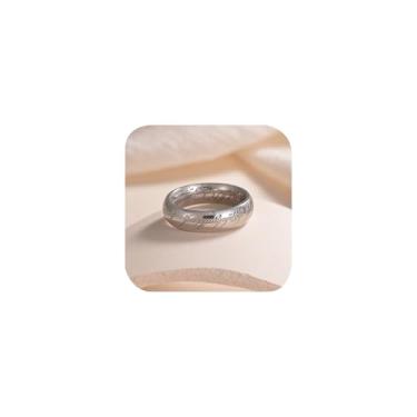 Imagem de Anel de rosto liso de aço inoxidável de 6 mm Magic of the Rings para homens e mulheres Aliança de casamento de ajuste confortável Anel de casamento altamente polido Senhor dos Anéis Hobbit anéis de