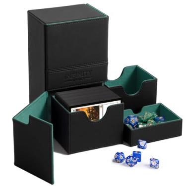 Imagem de Premium Commander Deck Box – MTG Deck Box for 200+ Double Sleeved Cards – Dual Sideloading Case with Dice Tray – TCG, Lorcana, Magic The Gathering Organizer