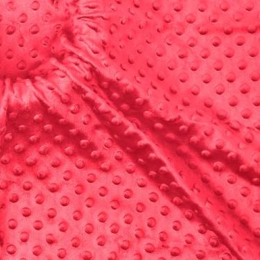 Imagem de Homiest Tecido de bolinhas Minky Dot by The Yard, 2 jardas x 152 cm de largura, tecido de pelúcia macio vermelho claro, tecido felpudo para cobertor de bebê, capas de travesseiro, confecção de roupas,