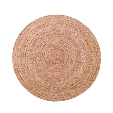 Imagem de Tepo Tapete redondo de juta de 0,9 m, tapete trançado para cozinha, sala de estar e quarto, tapete 100% natural rústico tecido à mão, tapete redondo de juta