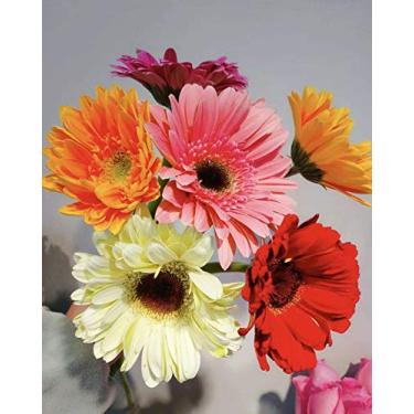 Imagem de S-shine Canetas esferográficas de cores variadas de quatro cores com flores e margarida, canetas esferográficas (1 dúzia (12 peças)