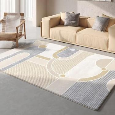 Imagem de Tapetes geométricos nórdicos para sala de estar, quarto, cabeceira, tapete moderno para sofá, área de chão, tapete de decoração de tamanho grande, flanela 5.200 x 300 cm 78,7 x 118 pol.
