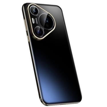 Imagem de HAO RIYLN Capa ultrafina para Huawei Pura 70 Ultra/70 Pro+/70 pro/70, borda galvanizada à prova de choque com proteção de câmera, capa de negócios, preta, 70 Pro