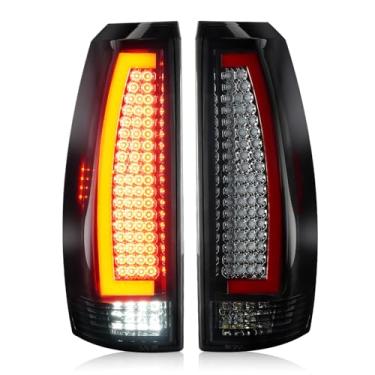 Imagem de Cenfeild Par de luzes traseiras de LED compatível com Chevy Avalanche 2007-2013, conjunto de luzes traseiras de lâmpada de freio traseiro, lente fumê com carcaça cromada