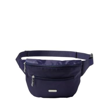 Imagem de Baggallini Bolsa de cinto Essential – 48,2 cm L x 15,24 cm (A), alça ajustável com compartimentos para cartões RFID, Cadet Navy, Bolsa de cinto essencial