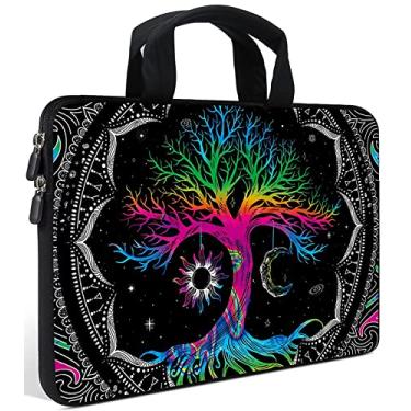 Imagem de AMARY14 15 15.4 15.6 inch Laptop Handle Bag Computer Protect Case Pouch Holder Notebook Sleeve Neoprene Cover Soft Carrying Travel Case for Dell Lenovo Toshiba HP Chromebook ASUS Acer (Colorful Tree)