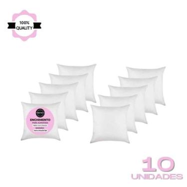 Imagem de Kit 10 Refil Enchimento 50X50 Almofada Fibra Siliconada 350g - HODESTO