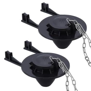 Imagem de Flapper universal de vaso sanitário de 5 cm, aba de vedação de borracha para substituição de tanque de vaso sanitário compatível com o padrão americano pacote com 2 (preto)