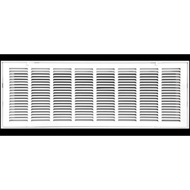 Imagem de Grade de filtro de ar de retorno de aço de 76,2 x 25,4 cm para filtro de 2,5 cm - dobradiça fixa - cobertura de duto HVAC - face plana estampada - branca [dimensões externas: 81 cm L x 31 cm altura]