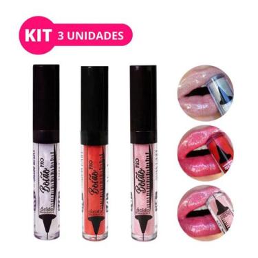 Imagem de Kit 3 Gloss Labial Aumenta Lábios Bocão Pro Miss Lary ML005