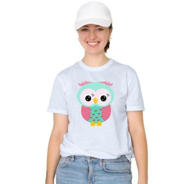 Imagem de Camiseta Coruja Verde Camisa Personalizada Blusa Adulto Algodão com Po