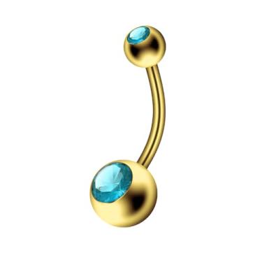 Imagem de Decentraland 1 peça Esfera prateada com zircão colorido 1,6 mm (14G) piercing de umbigo piercing corporal halteres piercing joias aço cirúrgico aço inoxidável 23 mm, 1.6mm(14G),L-23mm, Aço inoxidável,