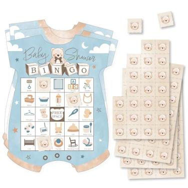 Imagem de Big Dot of Happiness We Can Bearly Wait - Cartões e marcadores de bingo - Jogo de bingo em forma de chá de bebê de urso de pelúcia - Conjunto de 18