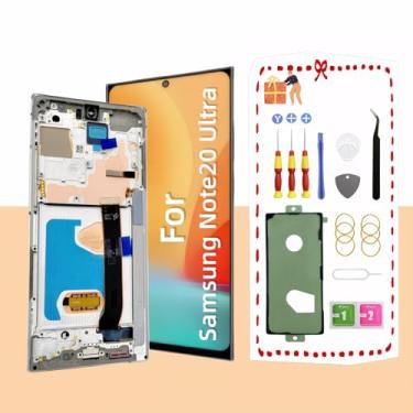 Imagem de LNONLS Tela OLED para Samsung Galaxy Note20 Ultra 5G Tela LCD de substituição para Samsung Note 20 Tela digitalizadora ultra sensível ao toque com kits de ferramentas de moldura N985U N986U Prata