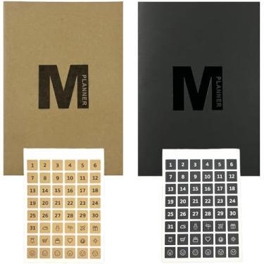 Imagem de Planejador mensal Cimpleasy 2025-2026 - Tamanho A4 grande sem data com adesivos decorativos, encadernado com costura, layout sem data em branco de 18 meses, perfeito para planos personalizados,