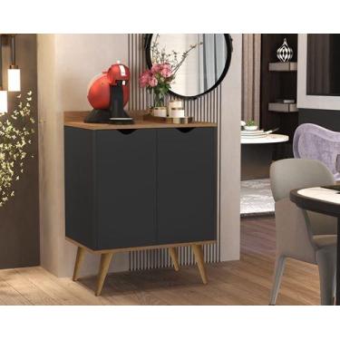 Imagem de Aparador buffet 2 portas Puxador Cava Plus Preto / Nature - Comprar Mo