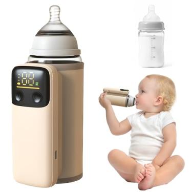Imagem de Aquecedor de mamadeira portátil atualizado para viagens com carregamento rápido e aquecimento instantâneo de leite materno ou fórmula, à prova de vazamento, luz noturna, longa vida útil da bateria