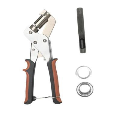 Imagem de Conjunto de alicates de ilhó de ilhó, alicates de perfuração de ilhós portáteis, kit de prensa de ilhós de c para bolsa de c, cartazes de, Prata 100 Unidades