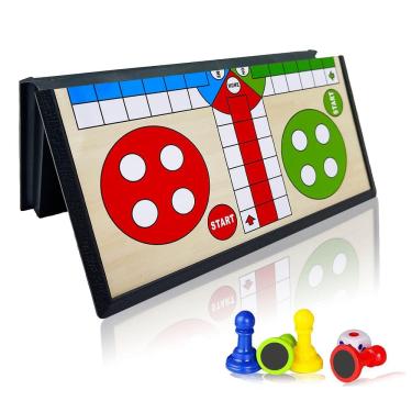 Imagem de Jogo de tabuleiro KIDAMI Magnetic Ludo Travel com design dobrável