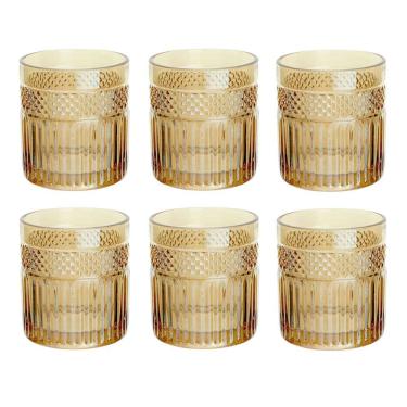 Imagem de Jogo de 6 Copos em Cristal Âmbar Luster 330ml - 9,3x2cm