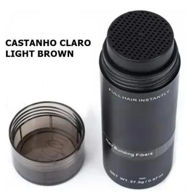 Imagem de Fibra Capilar Maquiagem Para Cabelo 27.5g - MDV, Castanho Claro