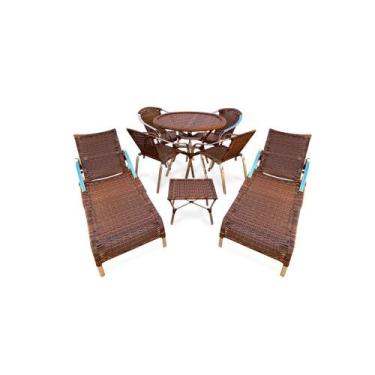 Imagem de Kit piscina caribe alumínio fibra sintética área jardim sacada piscina