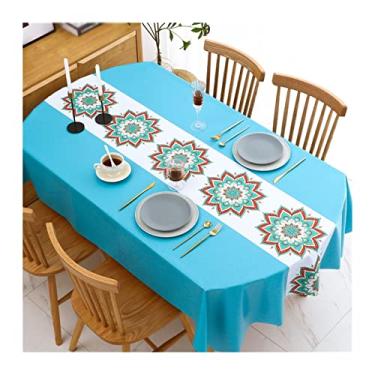 Imagem de Toalha de mesa impermeável para festa de aniversário de casamento, toalha de mesa retangular, mesa de jantar em casa, decoração de mesa de centro (cor: 12 especificações: 140 x 180 cm)