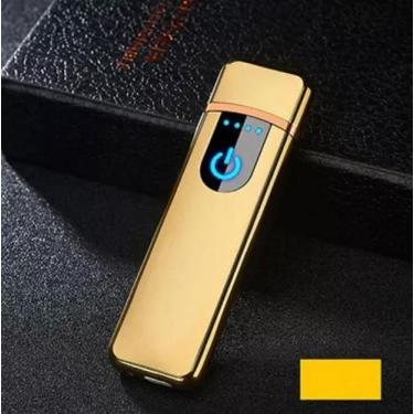 Imagem de Isqueiro elétrico recarregável touchscreen diversas cores - MB, Dourad