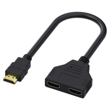 Imagem de Cabo adaptador HDMI macho para HDMI fêmea de 1 a 2 vias HDMI para HDTV, suporta duas TVs ao mesmo tempo, sinal de entrada e duas saídas